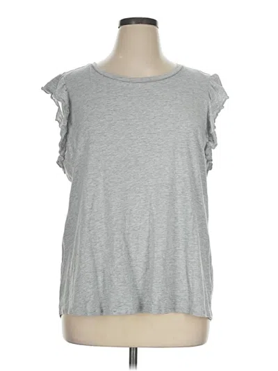 Pre-owned Maurices Short Sleeve Top Gray Ruffles Neckline Tops