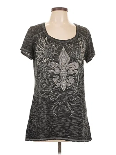 Pre-owned Maurices Short Sleeve Top Gray Scoop Neck Tops