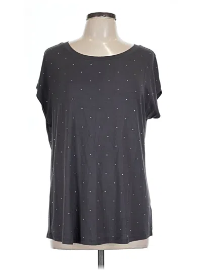 Maurices Short Sleeve Top Gray Stars Pattern Scoop Neck Tops
