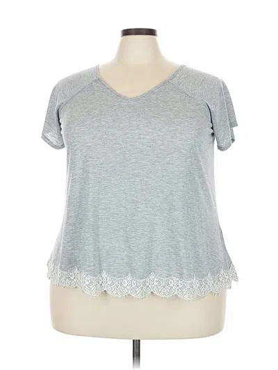 Pre-owned Maurices Short Sleeve Top Gray Sweetheart Neckline Tops
