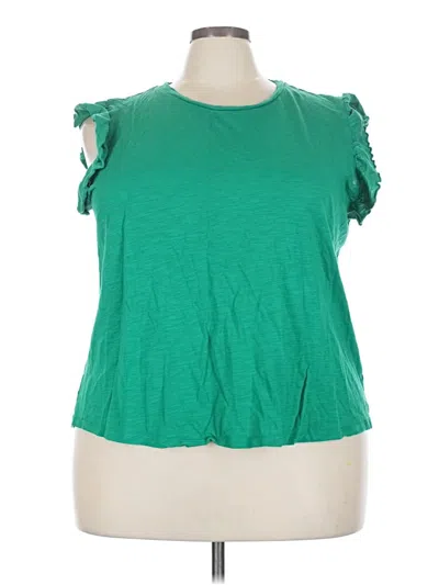 Pre-owned Maurices Short Sleeve Top Green Cold Shoulder Neckline Tops