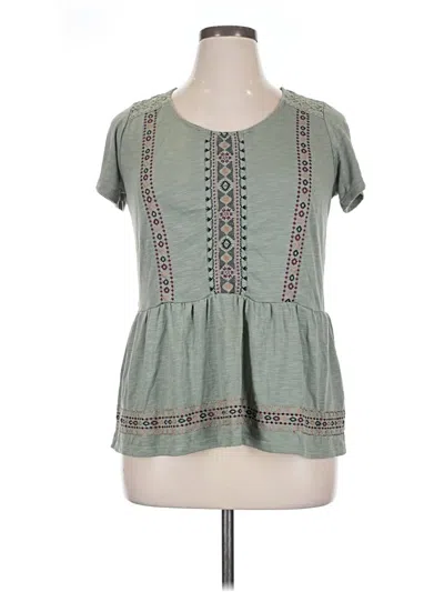Pre-owned Maurices Short Sleeve Top Green Keyhole Neckline Tops