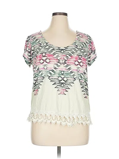 Pre-owned Maurices Short Sleeve Top Green Sweetheart Neckline Tops