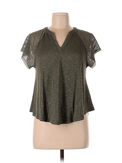 Pre-owned Maurices Short Sleeve Top Green V Neck Tops