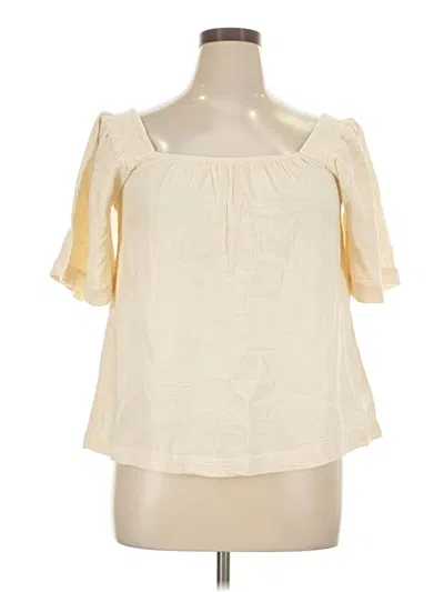 Maurices Short Sleeve Top Ivory Cold Shoulder Neckline Tops