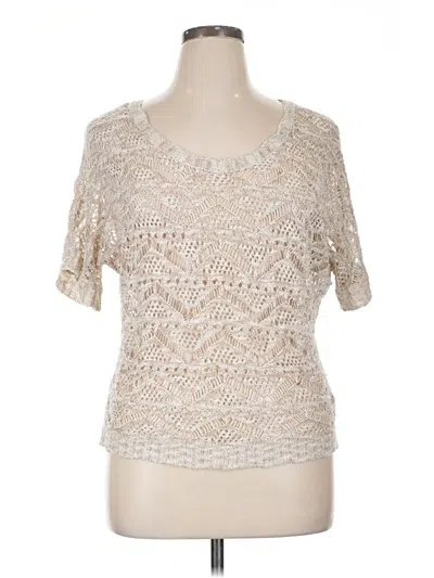 Pre-owned Maurices Short Sleeve Top Ivory Scoop Neck Tops In White