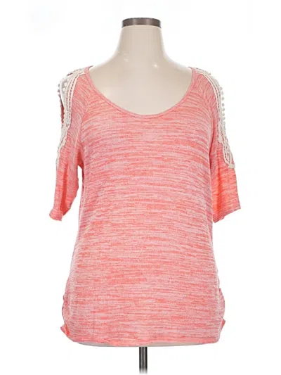Pre-owned Maurices Short Sleeve Top Orange Cold Shoulder Neckline Tops