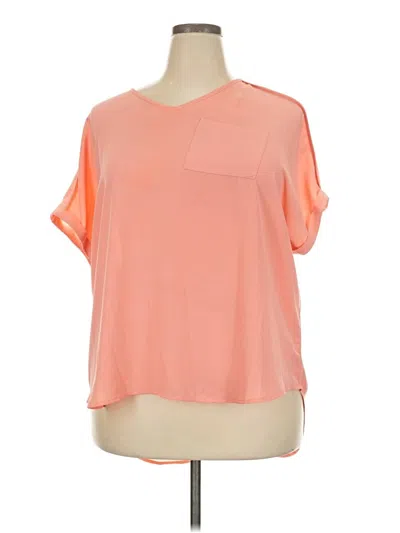 Pre-owned Maurices Short Sleeve Top Orange Scoop Neck Tops