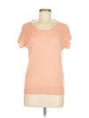 Maurices Short Sleeve Top Orange Scoop Neck Tops In Pink