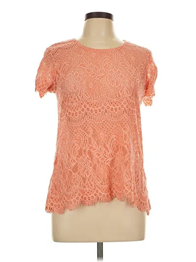 Pre-owned Maurices Short Sleeve Top Orange Sweetheart Neckline Tops