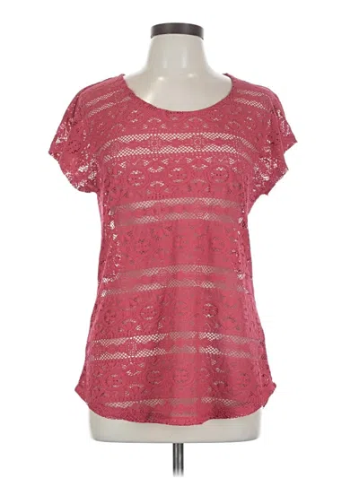 Pre-owned Maurices Short Sleeve Top Pink Scoop Neck Tops