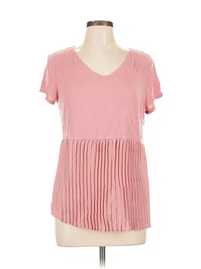 Pre-owned Maurices Short Sleeve Top Pink V Neck Tops