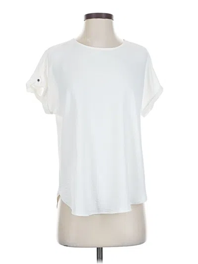 Pre-owned Maurices Short Sleeve Top White Crew Neck Tops