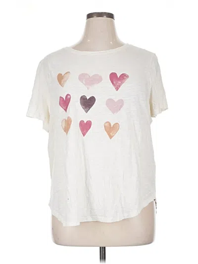 Pre-owned Maurices Short Sleeve T-shirt In Ivory