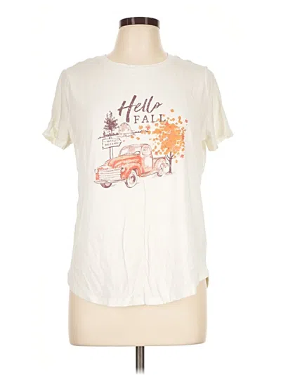 Pre-owned Maurices Short Sleeve T-shirt In Ivory