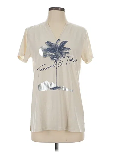 Pre-owned Maurices Short Sleeve T-shirt In White