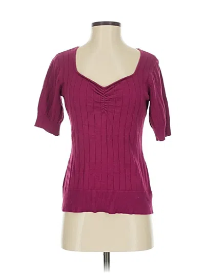 Pre-owned Maurices Short Sleeve Turtleneck In Burgundy