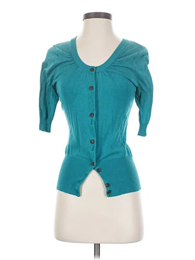 Pre-owned Maurices Silk Cardigan Sweater In Blue