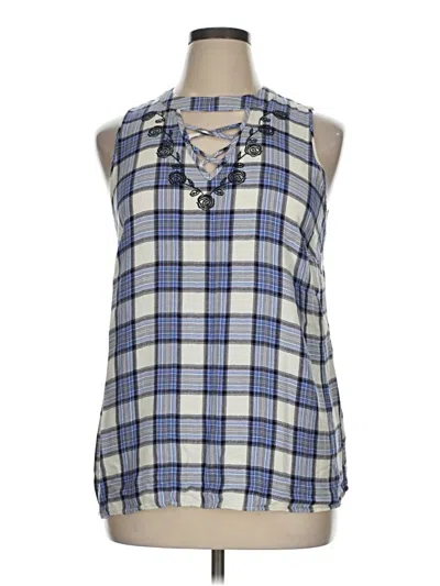Pre-owned Maurices Sleeveless Blouse In Blue