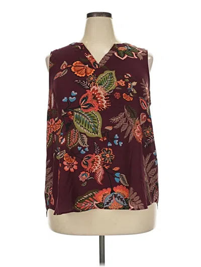 Pre-owned Maurices Sleeveless Blouse In Burgundy