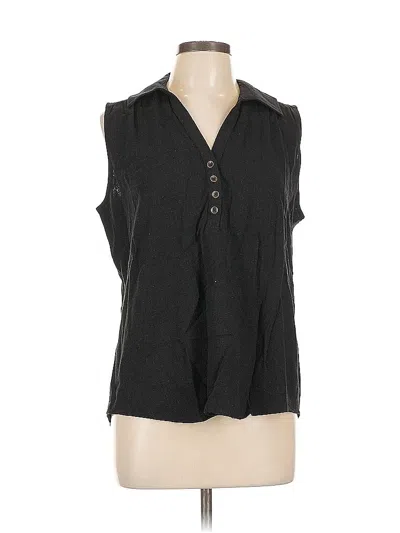 Pre-owned Maurices Sleeveless Button Down Shirt In Black
