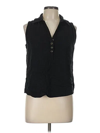 Pre-owned Maurices Sleeveless Button Down Shirt In Black