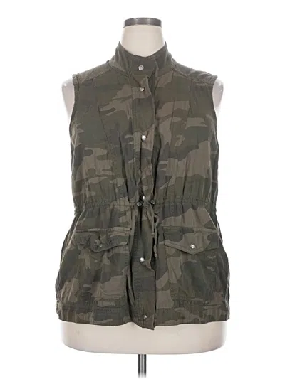 Pre-owned Maurices Sleeveless Button Down Shirt In Green
