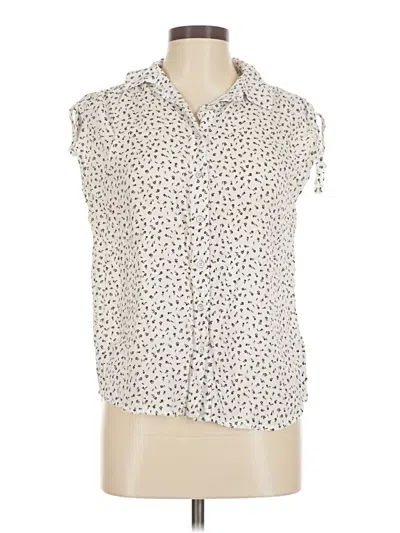 Pre-owned Maurices Sleeveless Button Down Shirt In White