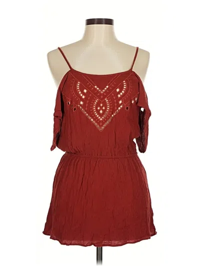 Pre-owned Maurices Sleeveless Top Burgundy Strapless Neckline Tops