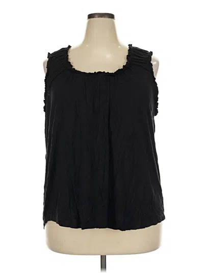 Pre-owned Maurices Tank Top Black Ruffles Neckline Tops