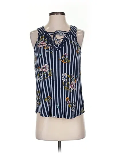 Pre-owned Maurices Tank Top Blue Halter Neckline Tops