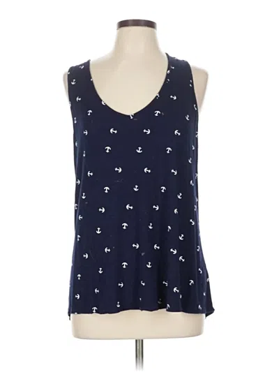 Pre-owned Maurices Tank Top Blue Plunge Neckline Tops