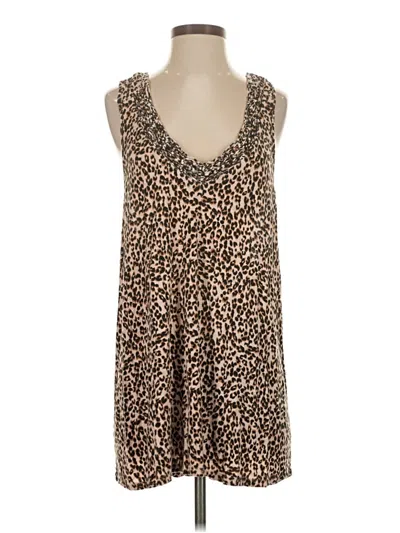 Pre-owned Maurices Tank Top Brown Plunge Neckline Tops