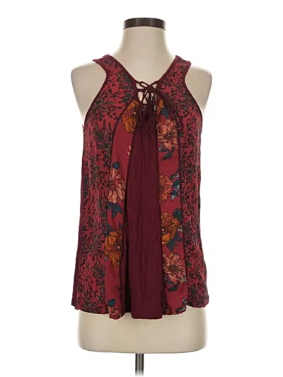 Pre-owned Maurices Tank Top Burgundy Halter Neckline Tops