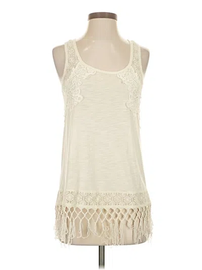 Pre-owned Maurices Tank Top Ivory Halter Neckline Tops In White