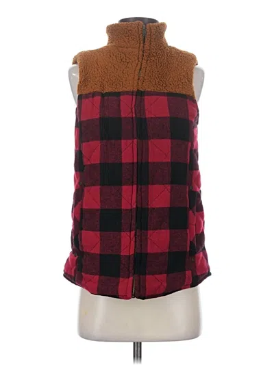 Pre-owned Maurices Vest In Burgundy