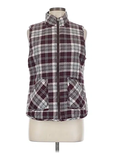 Pre-owned Maurices Vest In Burgundy