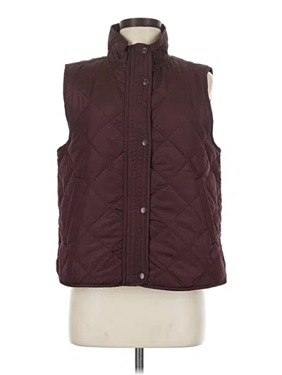 Pre-owned Maurices Vest In Burgundy