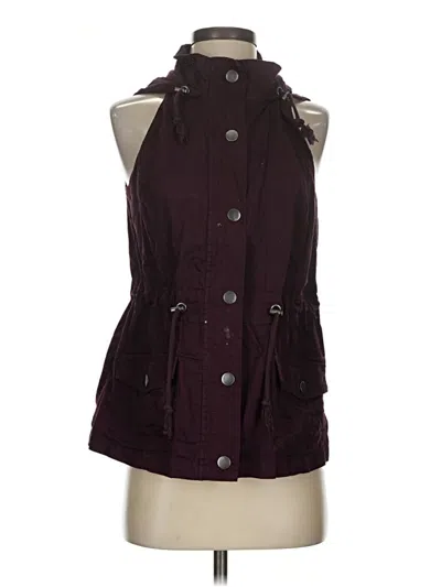 Pre-owned Maurices Vest In Burgundy