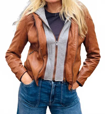 Mauritius Allice Leather Jacket In Cognac In Brown