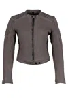 Mauritius Amyna Leather Jacket In Grey In Grey