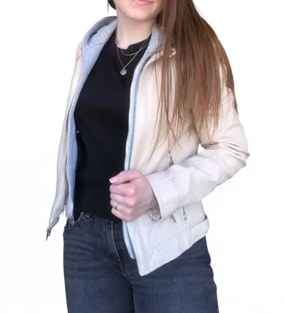 Mauritius Angy Rf Leather Jacket In Off White Samoa In Multi