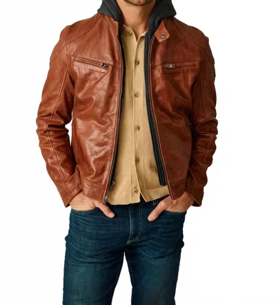 Mauritius Biko Uf Leather Jacket In Cognac In Brown