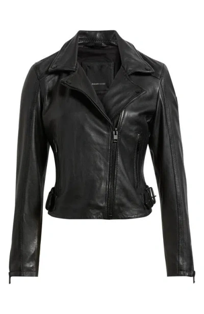 Mauritius Bita Leather Moto Jacket In Black