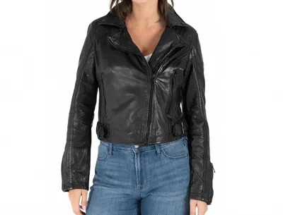 Mauritius Bita Regular Fit Leather Jacket In Black