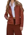 Mauritius Breana Leather Jacket In Burnt Orange In Yellow