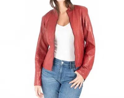 Mauritius Chessy Rf Leather Jacket In Ox Red