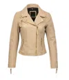MAURITIUS CHRISTY LAMB LEATHER JACKET IN MARBLE