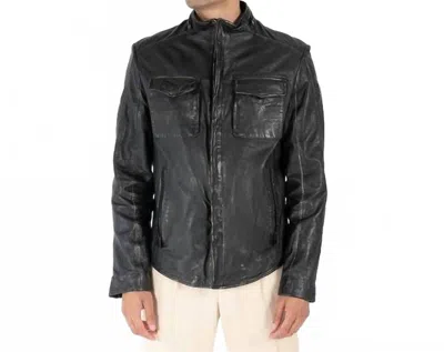 Mauritius Cove-3 Rf Leather Jacket In Vintage Black