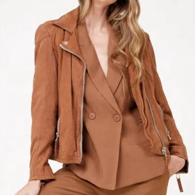 Mauritius Karyn Leather Jacket In Cognac In Brown